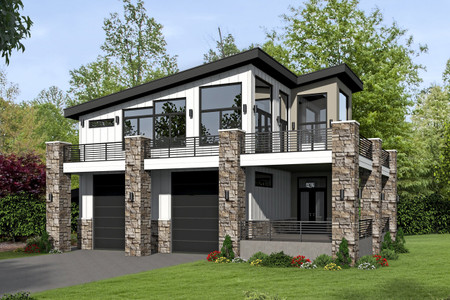 Contemporary House Plan - Whitefish Retreat 29634 - Front Exterior