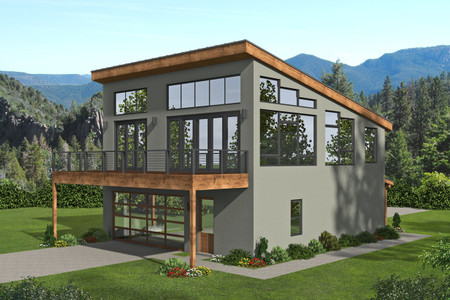 Contemporary House Plan - Polson Retreat 37596 - Front Exterior