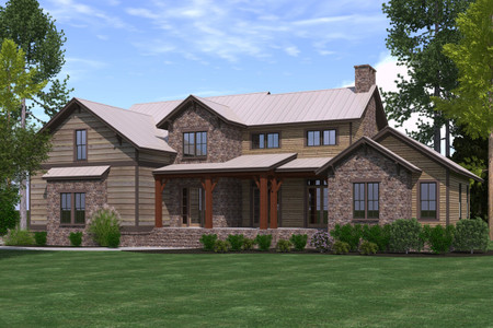 Lodge Style House Plan - Timberwood 39760 - Front Exterior