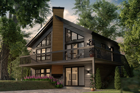 A-Frame House Plan - Skybridge 41516 - Front Exterior
