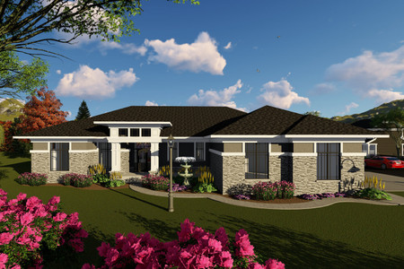 Prairie House Plan - 42780 - Front Exterior