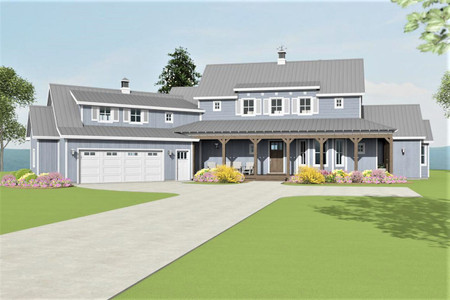 Farmhouse House Plan - 45638 - Front Exterior