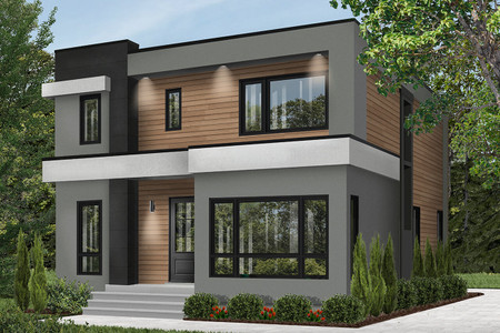 Modern House Plan - Essex 3 45789 - Front Exterior