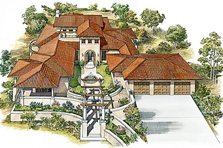 Mediterranean House Plan - Bella Vista 47074 - Front Exterior