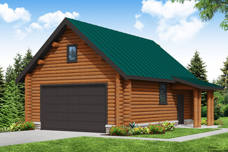 Lodge Style House Plan - Garage 48846 - Front Exterior