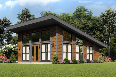 Contemporary House Plan - Timber Overlook 48937 - Front Exterior