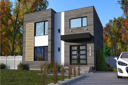 Contemporary House Plan - Cubika 50250 - Front Exterior