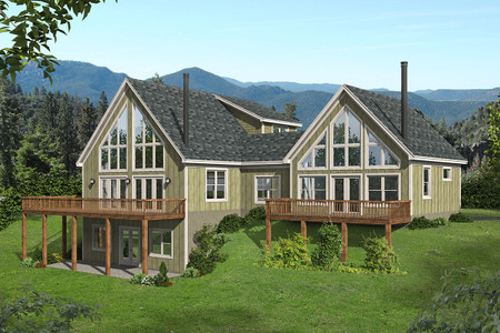 Craftsman House Plan - Lost Pine River 54254 - Rear Exterior