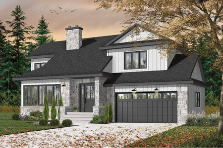 Craftsman House Plan - Dennison 56835 - Front Exterior