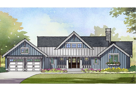 Craftsman House Plan - Herring 57237 - Front Exterior