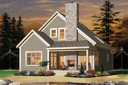 Cape Cod House Plan - The Fireside 61008 - Rear Exterior