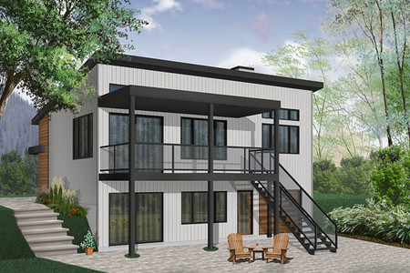 Contemporary House Plan - Calypso 65249 - Rear Exterior