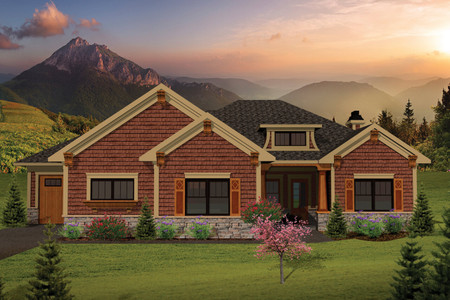Craftsman House Plan - 68372 - Front Exterior