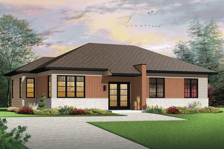 Ranch House Plan - Lotus 2 68957 - Front Exterior
