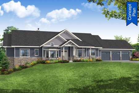 Craftsman House Plan - Clear Creek 69899 - Front Exterior