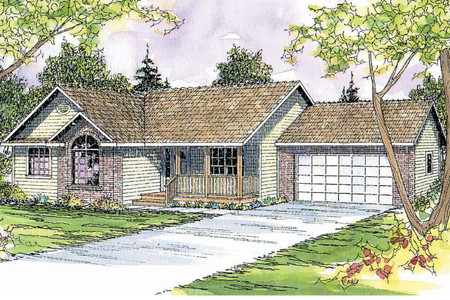 Ranch House Plan - Rigdon 70750 - Front Exterior