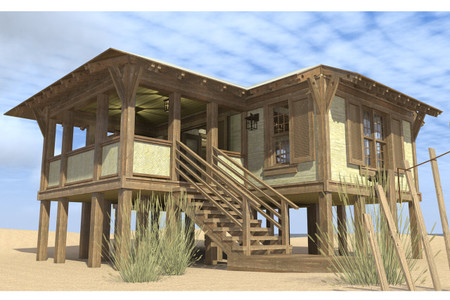 Bungalow House Plan - Duck Blind 75985 - Front Exterior