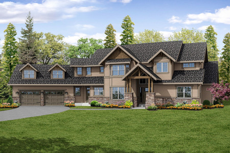 Lodge Style House Plan - Timberline 77358 - Front Exterior