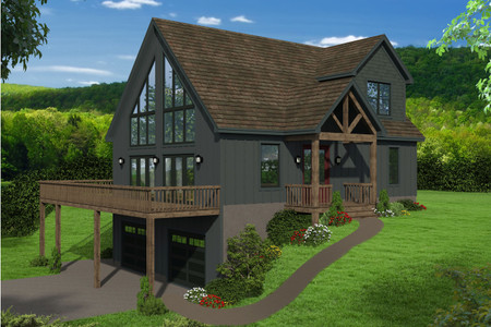 Lodge Style House Plan - Pine Haven II 78165 - Front Exterior