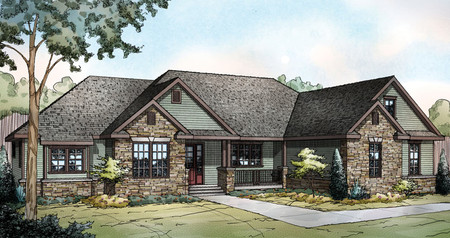 Ranch House Plan - Manor Heart 80138 - Front Exterior