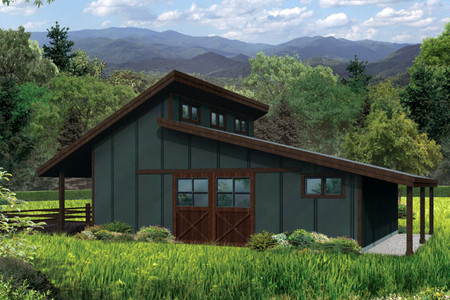 Country House Plan - Barn 82931 - Rear Exterior