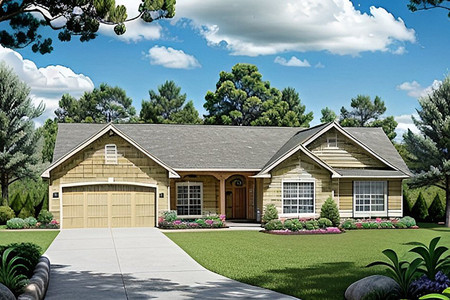Ranch House Plan - 92066 - Front Exterior