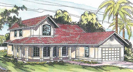 Spanish House Plan - Kendall 93125 - Front Exterior