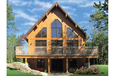 A-Frame House Plan - Skylark 3 94498 - Rear Exterior
