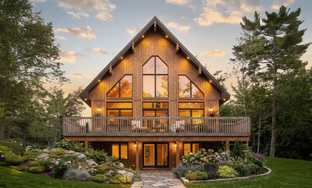 A-Frame House Plan - Skylark 3 94498 - Rear Exterior