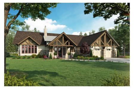 Craftsman House Plan - Lewis Ridge 96774 - Front Exterior