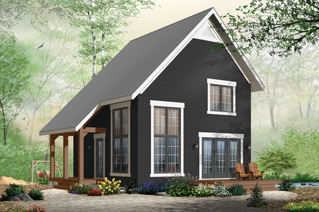 A-Frame House Plan - Willowgate 99089 - Front Exterior