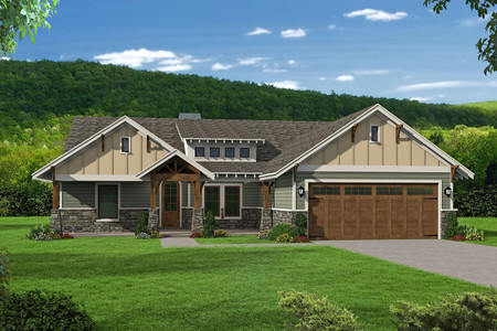 Craftsman House Plan - Royal Palmdale 99277 - Front Exterior