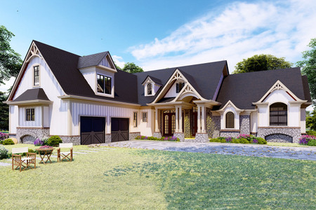 Craftsman House Plan - Woodfin Ridge Cottage B 19974 - Front Exterior