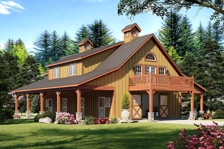 Country House Plan - Hollow Hill Barn 71787 - Front Exterior