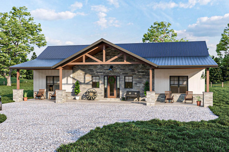 Craftsman House Plan - Hidden Acres 73668 - Front Exterior
