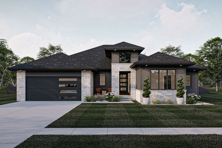 Prairie House Plan - Crowley 23764 - Front Exterior