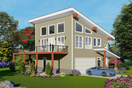 Contemporary House Plan - Valley Eagle 95146 - Front Exterior