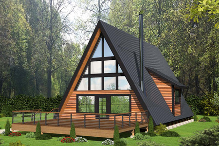 A-Frame House Plan - 74704 - Front Exterior
