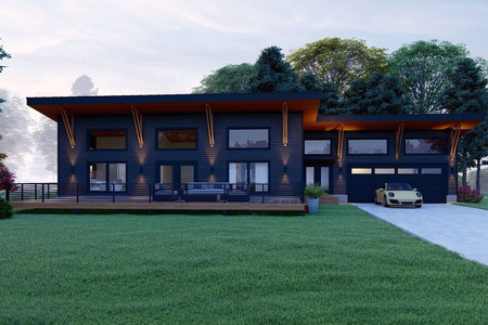 Modern House Plan - Forest View Overlook 93262 - Front Exterior