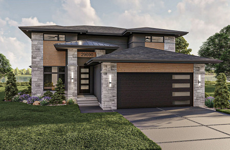 Prairie House Plan - Watkins 42639 - Front Exterior