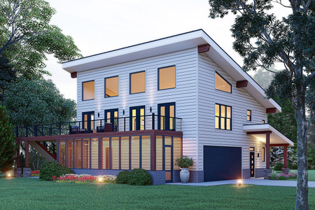 Contemporary House Plan - Eagle Eye View 71707 - Front Exterior