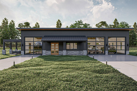 Modern House Plan - Parkside 77625 - Front Exterior