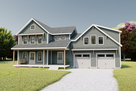 Farmhouse House Plan - Douglas 79398 - Front Exterior