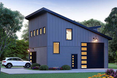 Contemporary House Plan - Sturgeon Cape RV Garage 51770 - Front Exterior