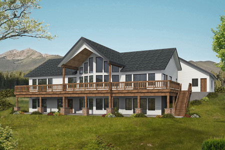 Lodge Style House Plan - 50385 - Rear Exterior