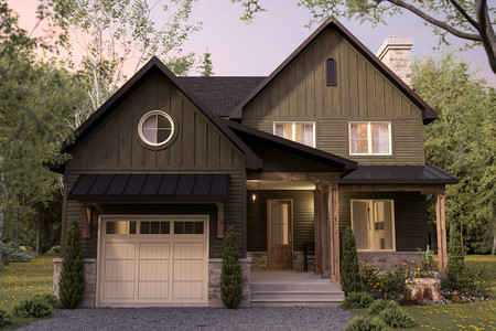 Mountain Rustic House Plan - Kelowna 2 76593 - Front Exterior