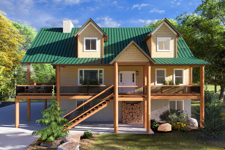 A-Frame House Plan - Larsen 28819 - Front Exterior