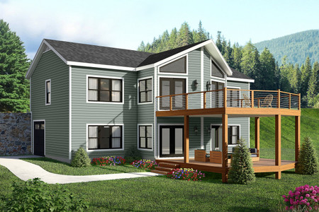 Craftsman House Plan - Bear Run 14247 - Rear Exterior