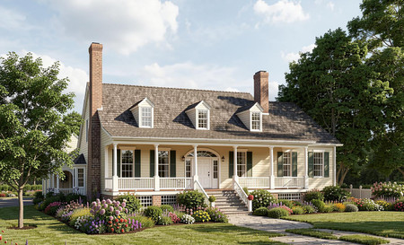 Colonial House Plan - Bel Air 68352 - Front Exterior