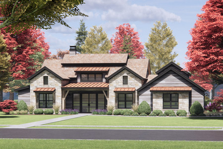 Mountain Rustic House Plan - 63353 - Front Exterior